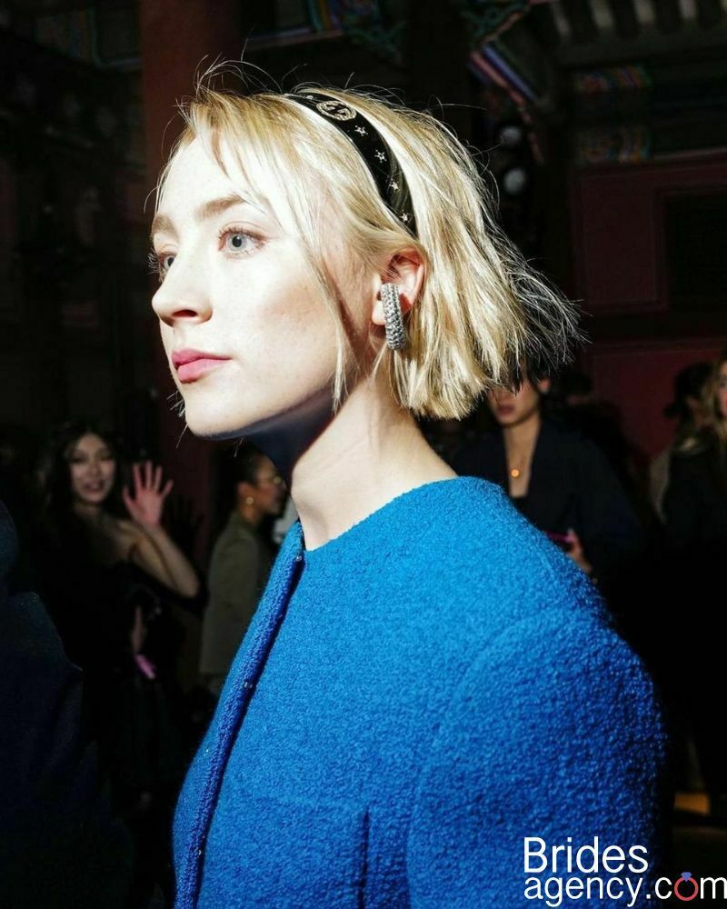 Saoirse Ronan in a blue coat