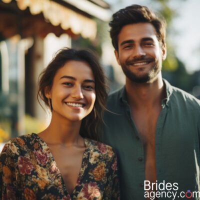 a photo of an American Uzbekistani couple